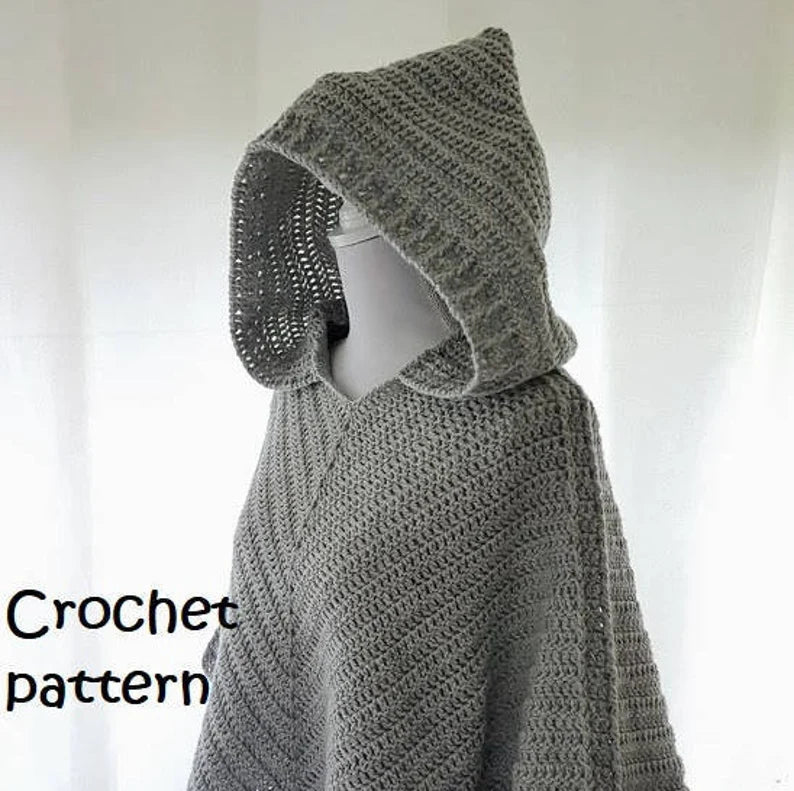 Hooded poncho Crochet Pattern