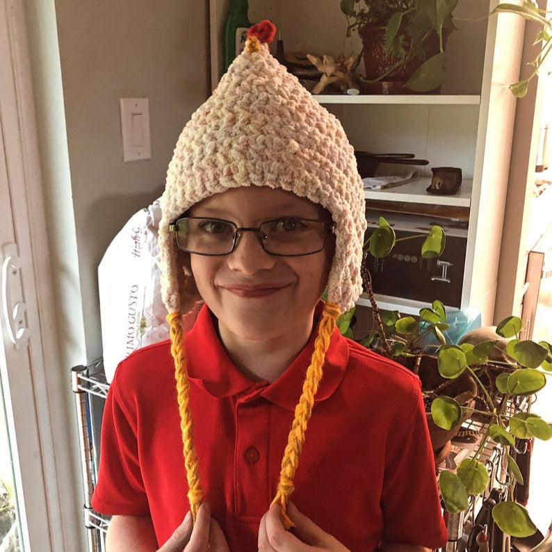 Adult Chicken Hat Crochet Pattern