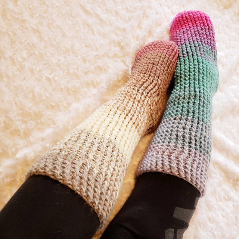 Two Hour Chunky Cozy Socks Crochet Pattern