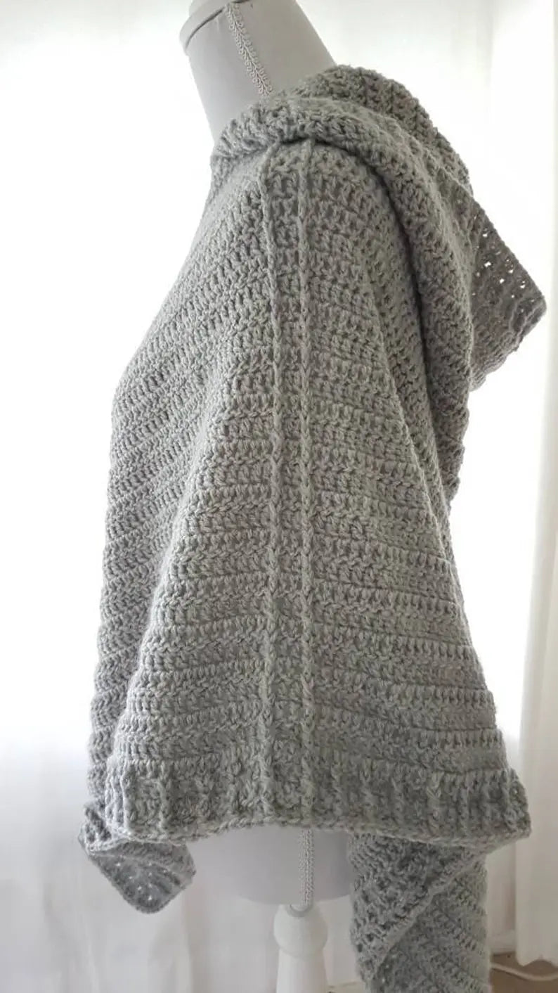 Hooded poncho Crochet Pattern