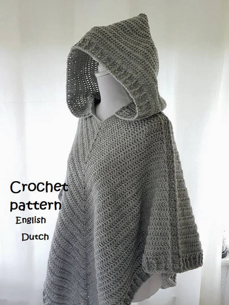 Hooded poncho Crochet Pattern