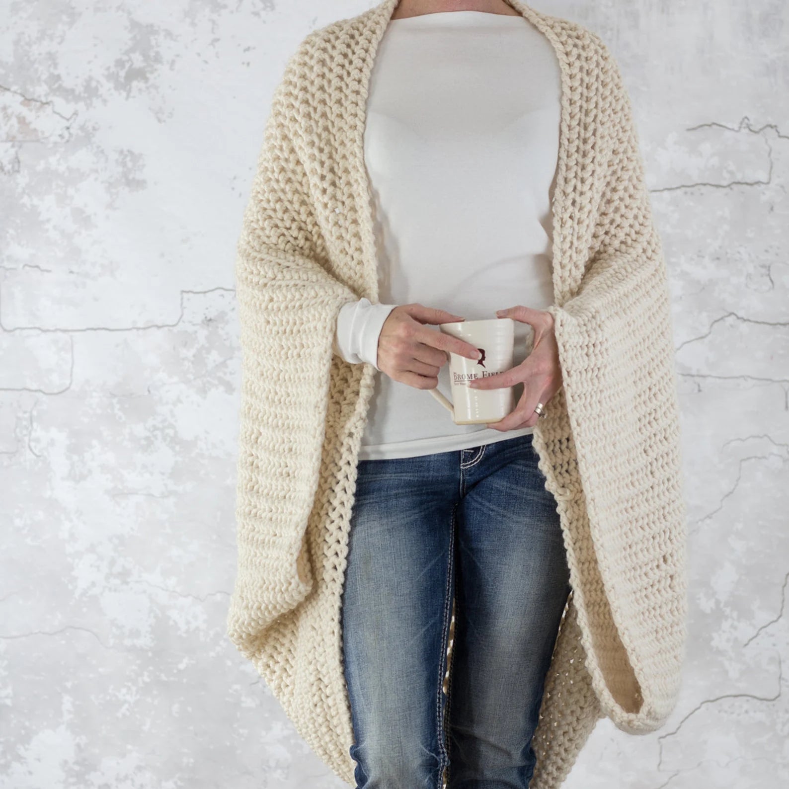 Over-sized Scoop Shrug Knitting Pattern