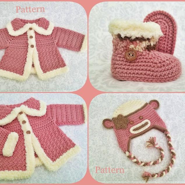 Baby Girl Sweater Set Crochet Pattern