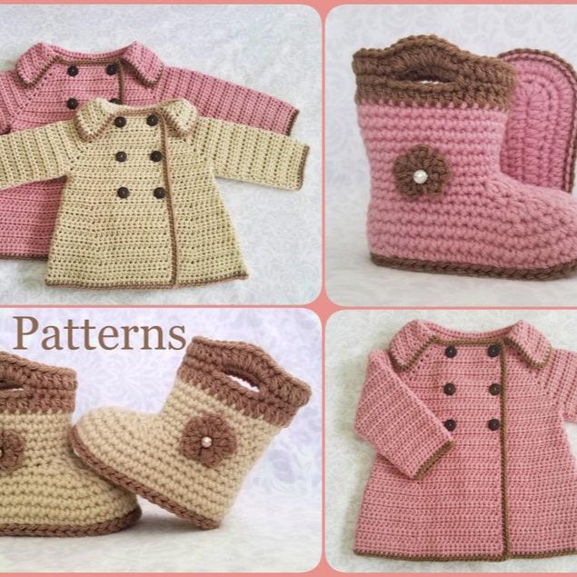 Baby Sweater & Booties Set crochet pattern