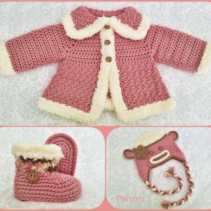 Baby Girl Sweater Set Crochet Pattern