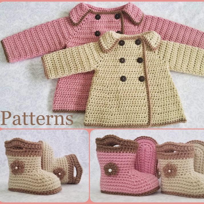 Baby Sweater & Booties Set crochet pattern