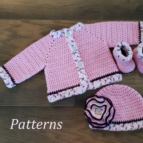 The Laura Baby Girls Set Crochet Pattern