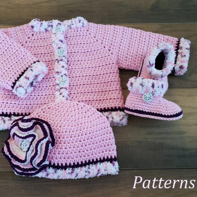 The Laura Baby Girls Set Crochet Pattern