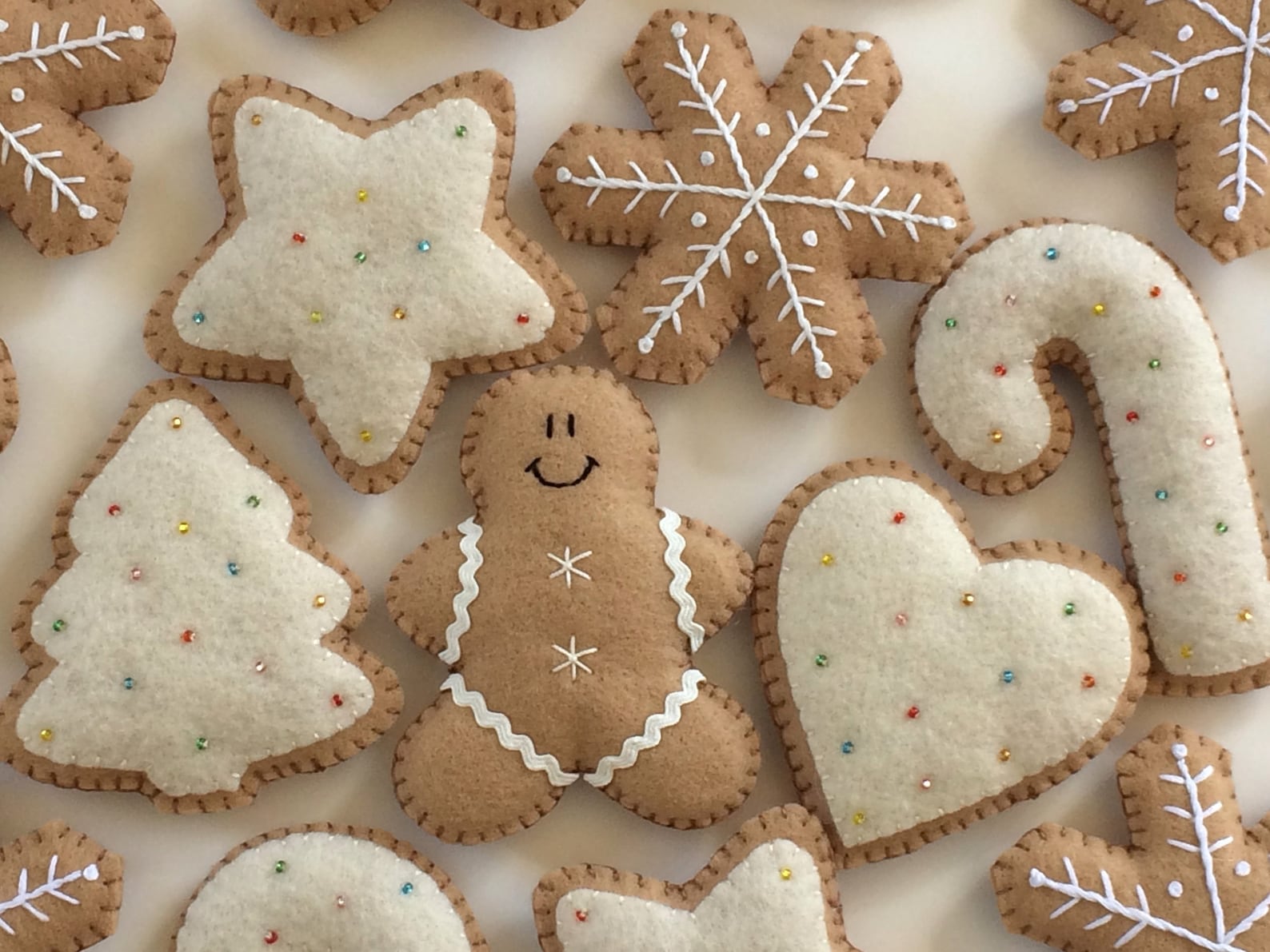 Felt Gingerbread Christmas Ornaments