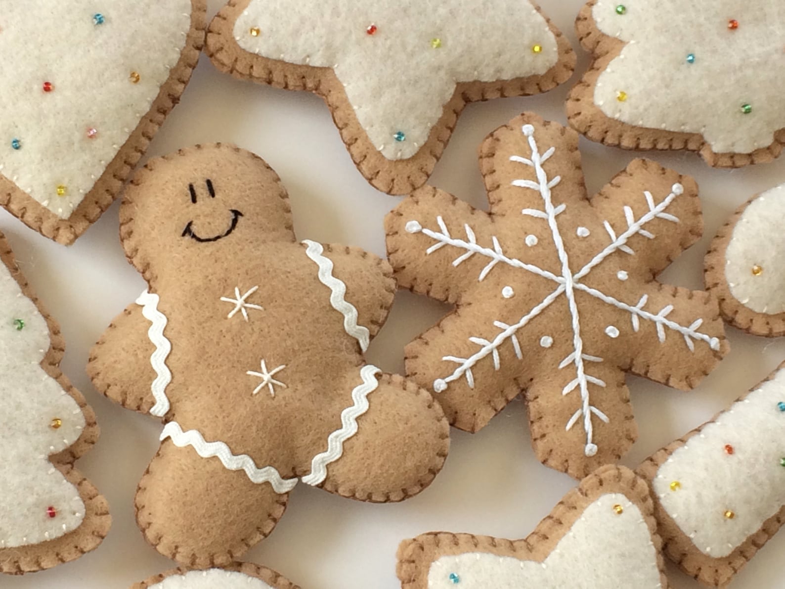 Felt Gingerbread Christmas Ornaments