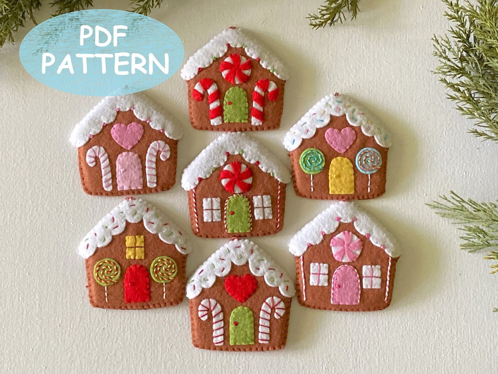 Felt Gingerbread House Christmas Ornament