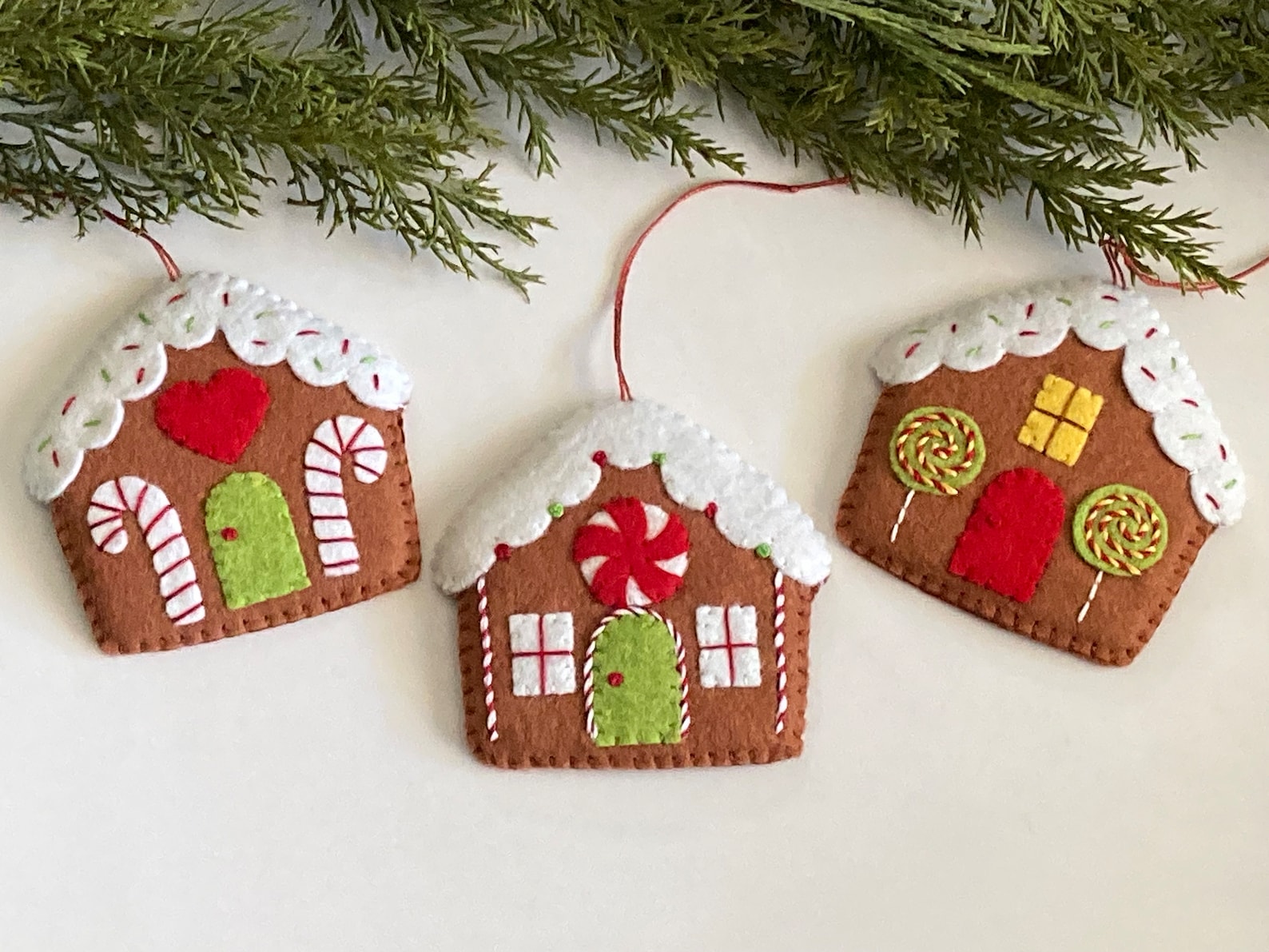 Felt Gingerbread House Christmas Ornament