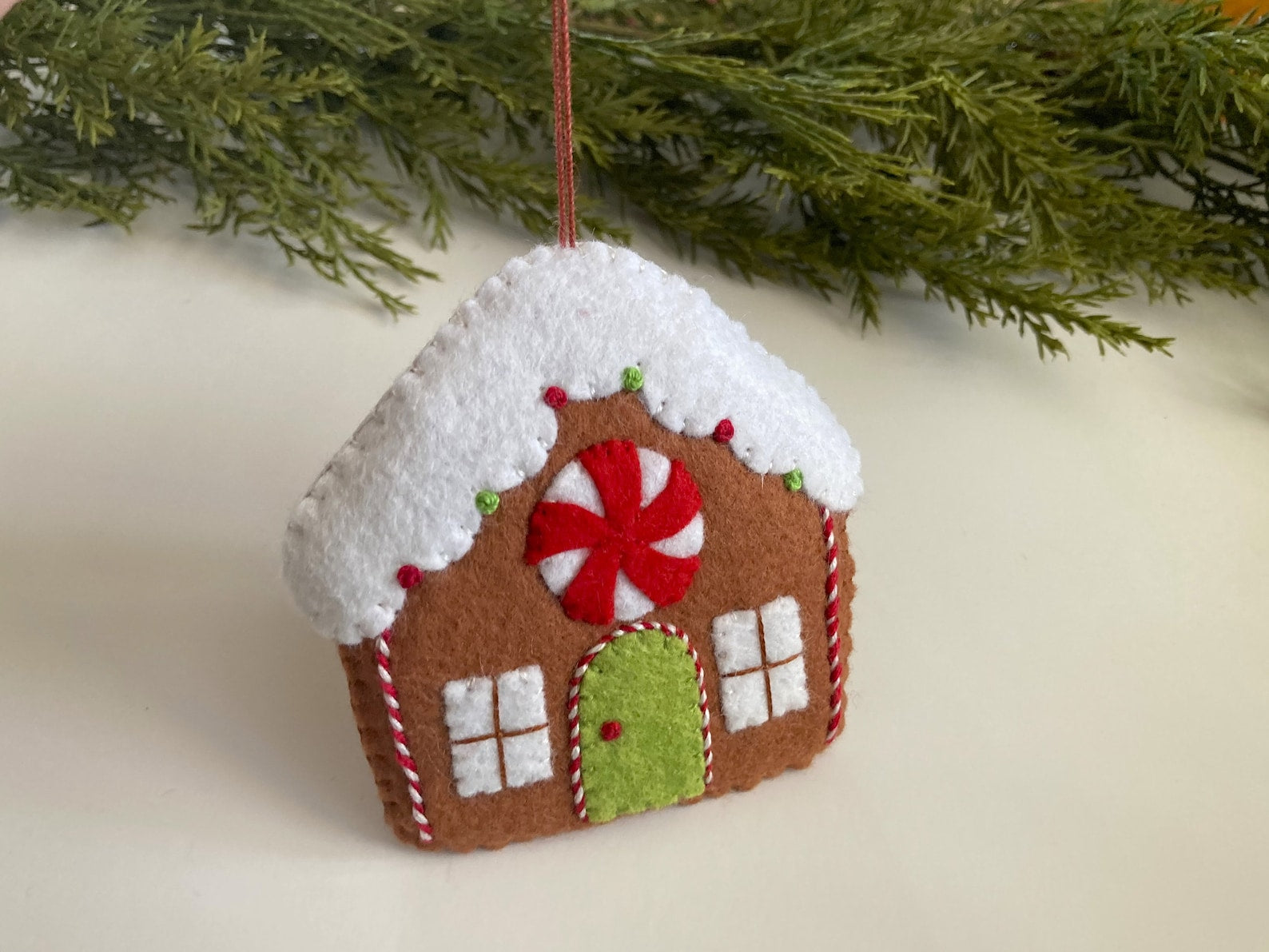 Felt Gingerbread House Christmas Ornament