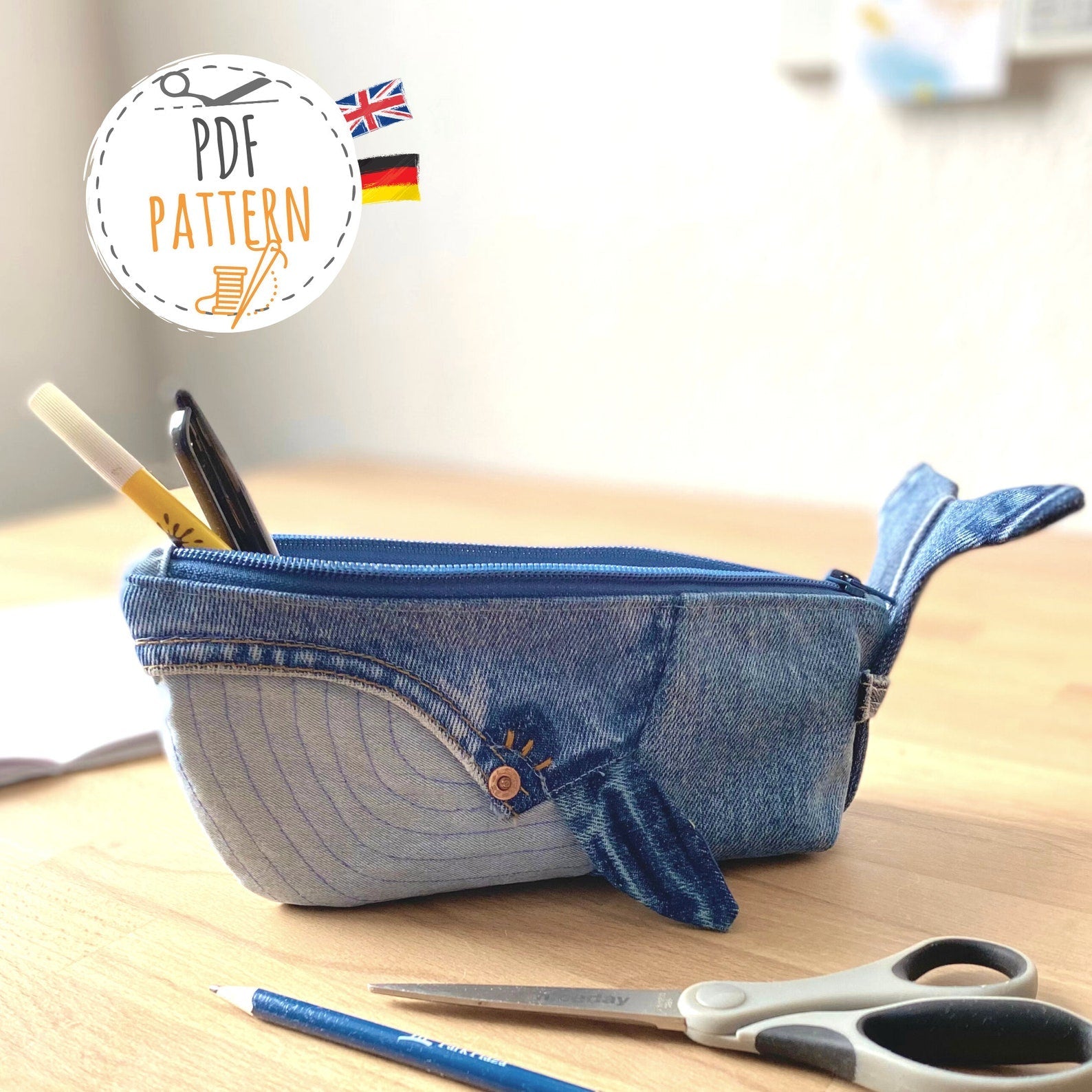 Sewing pattern pencil case