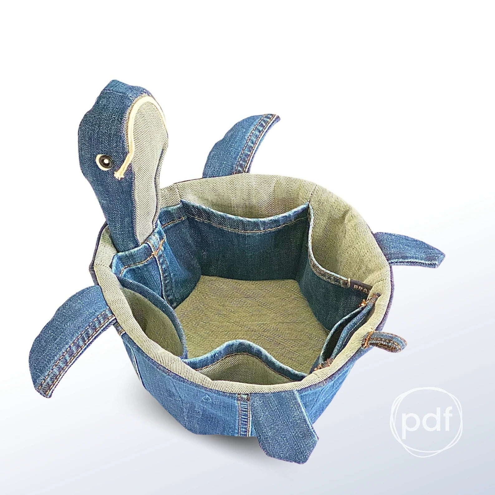 Sew fabric basket, Turtle sewing pattern